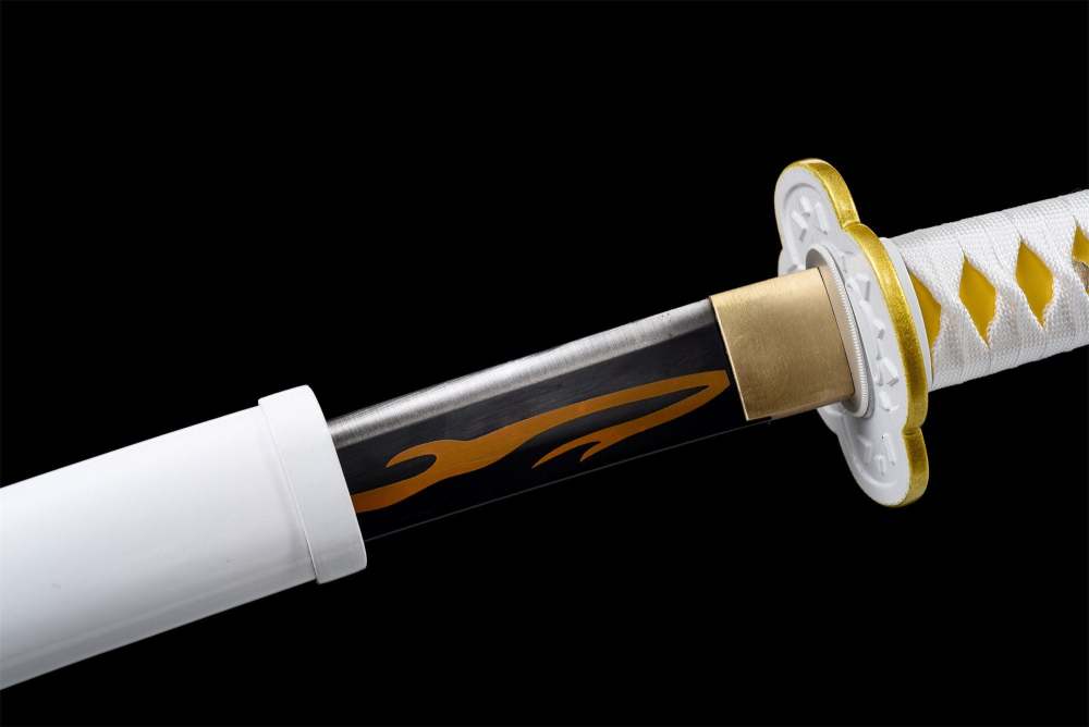 Anime Sword,Roasted Yellow Blade,Japanese Samurai Sword,Real Handmade anime Katana,High-carbon steel
