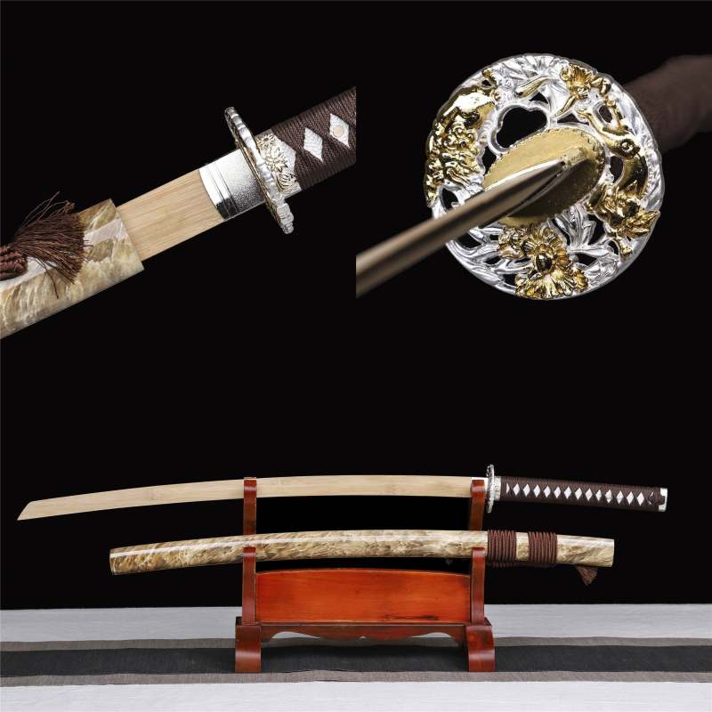 Granite Katana,Wooden Katana,Japanese Samurai Sword,Handmade Wooden Sword,Bamboo Blade