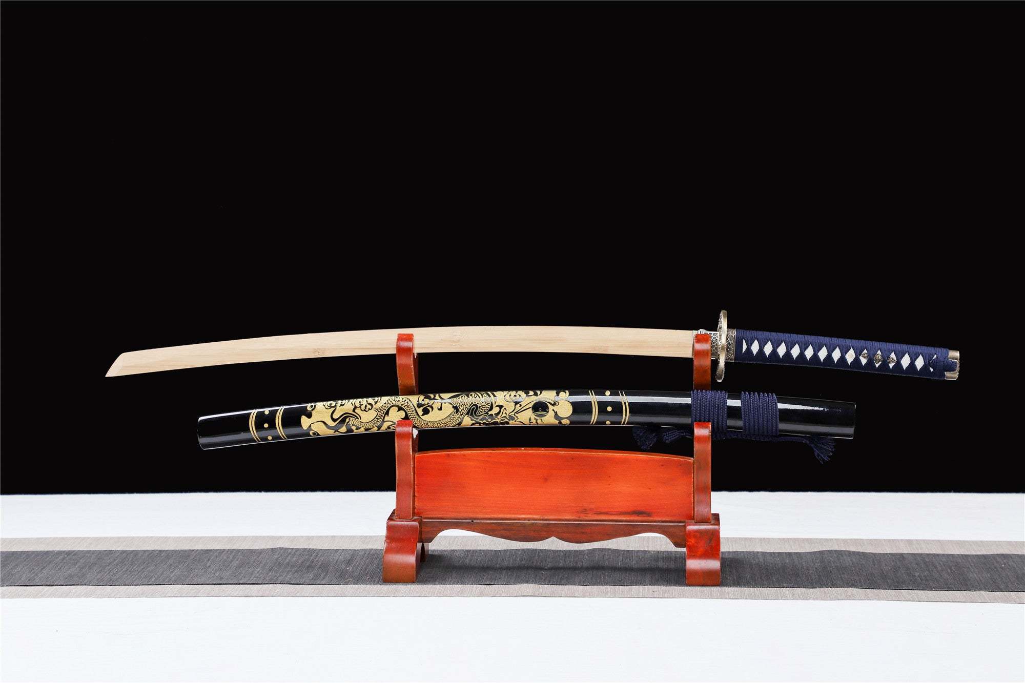 Golden Dragon Katana,Wooden Katana,Japanese Samurai Sword,Handmade Wooden Sword,Bamboo Blade