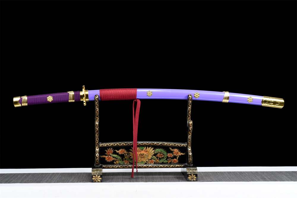 Purple Anime Sword,One Piece,Anime Cosplay,Japanese Samurai Sword,Real Handmade anime Katana,High-carbon steel,Full Tang