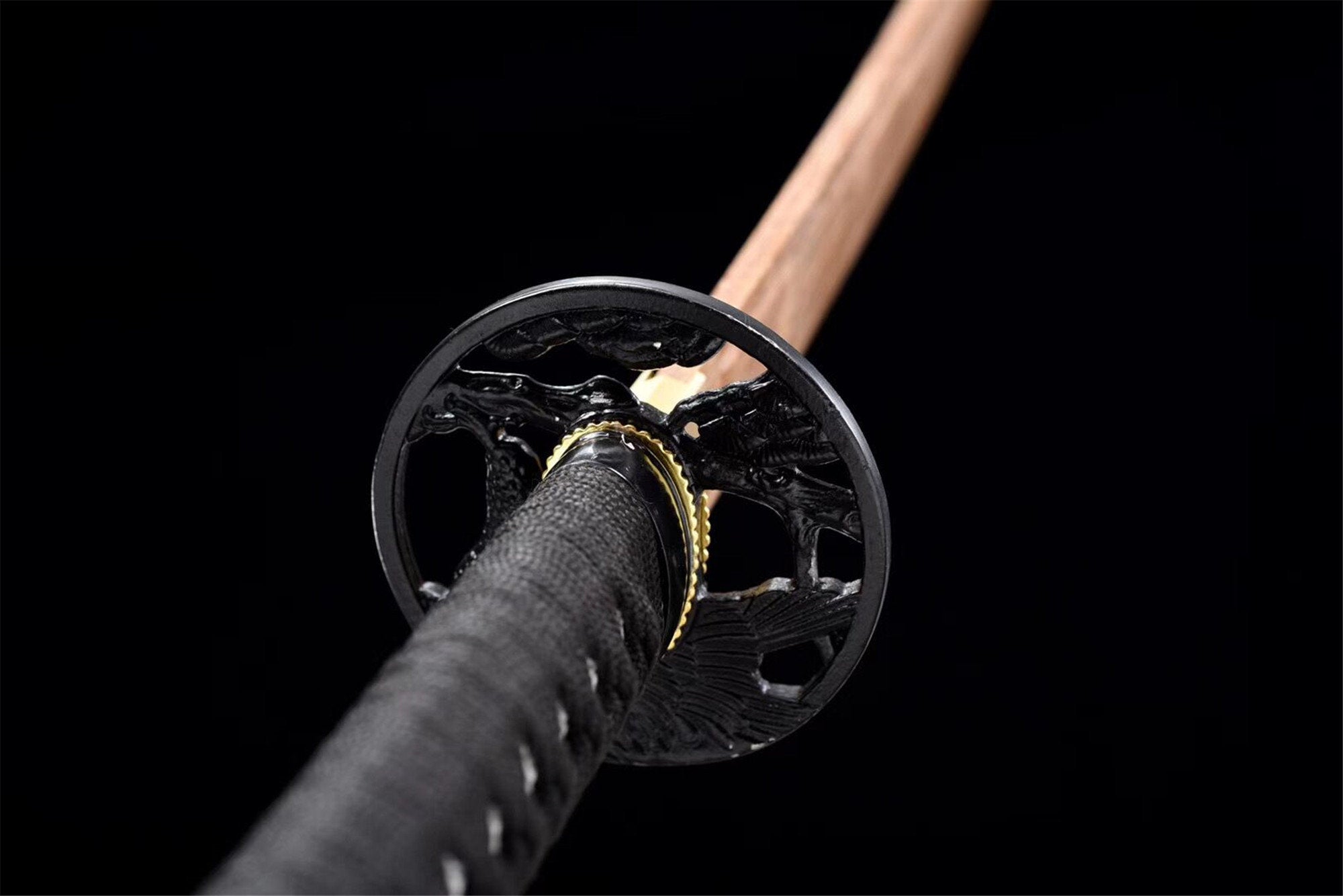 Black Katana,Wooden Katana,Japanese Samurai Sword,Handmade Wooden Sword,Rosewood blade,