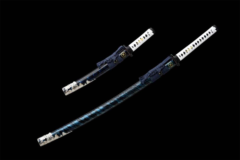 Ghost of Tsushima,Katana and Tanto,Real Japanese Samurai Sword,Handmade Katana Sword Sharp,Full Tang,Clay tempered t-10 steel with hamon