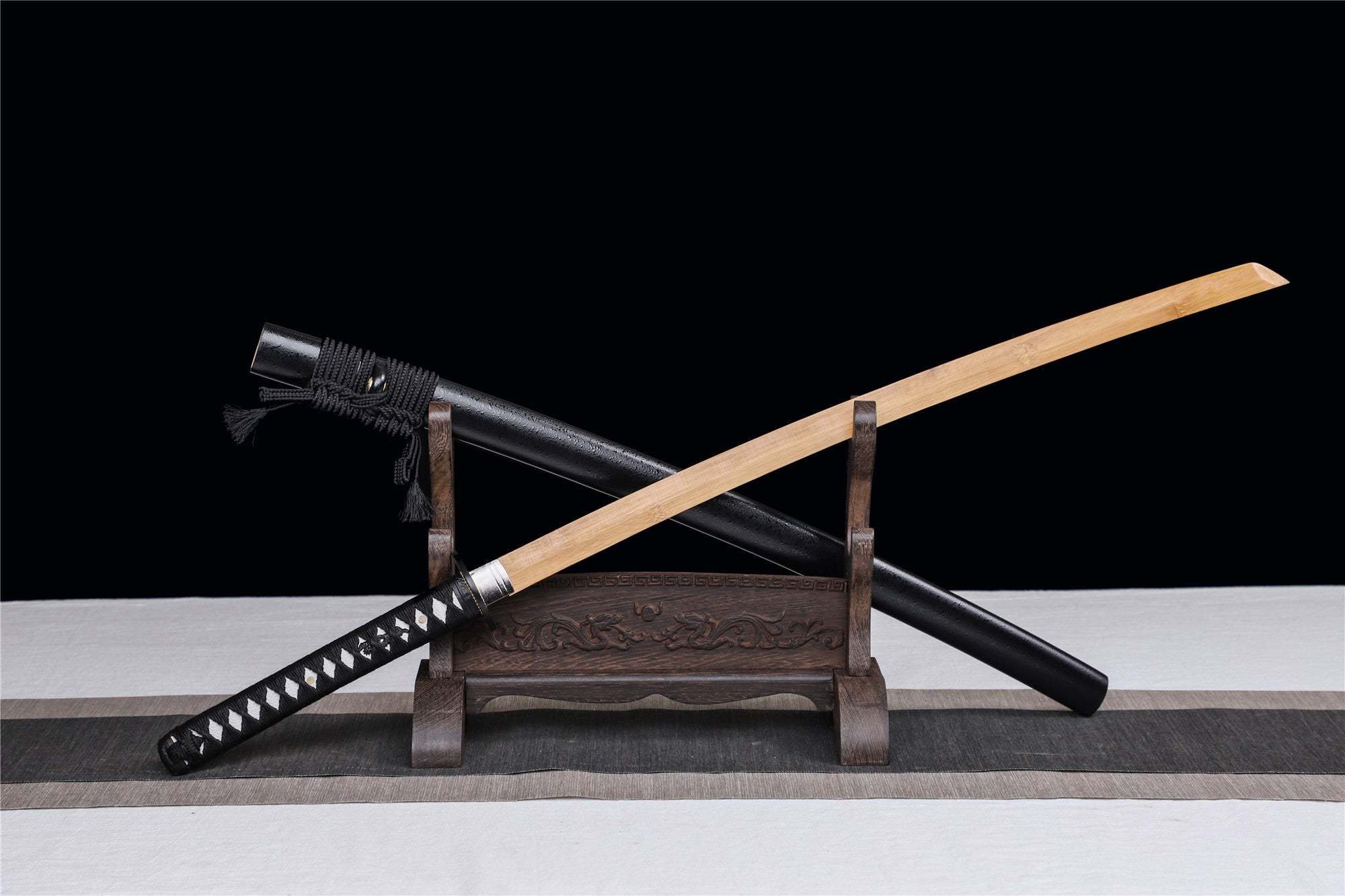 Miyamoto Musashi Katana,Wooden Katana,Japanese Samurai Sword,Handmade Wooden Sword,Rosewood blade/Bamboo Blade