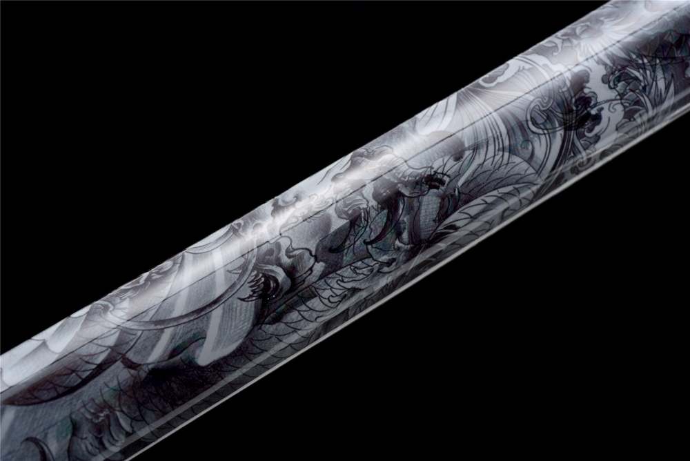 Black Dragon Slash,Handicraft,Dragon Head Tang-Horizontal Sword,Real Tang Sword,Handmade Chinese Sword,Longquan sword