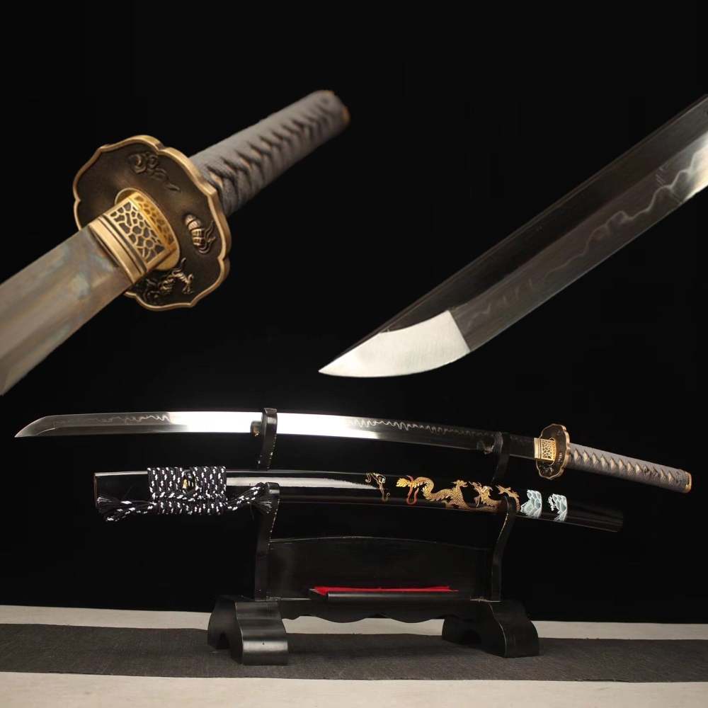T10 Steel,Clay Tempered,Dragon Japanese Katana,Handmade Samurai sword,Real Katana,Full Tang