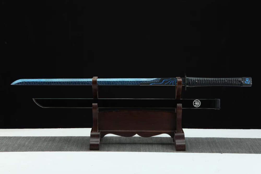 Magic Blade,Roasted Blue Blade,Thousand shard demon dagger,Handmade Chinese Sword,Tang-Horizontal Sword, High performance manganese steel, Longquan sword