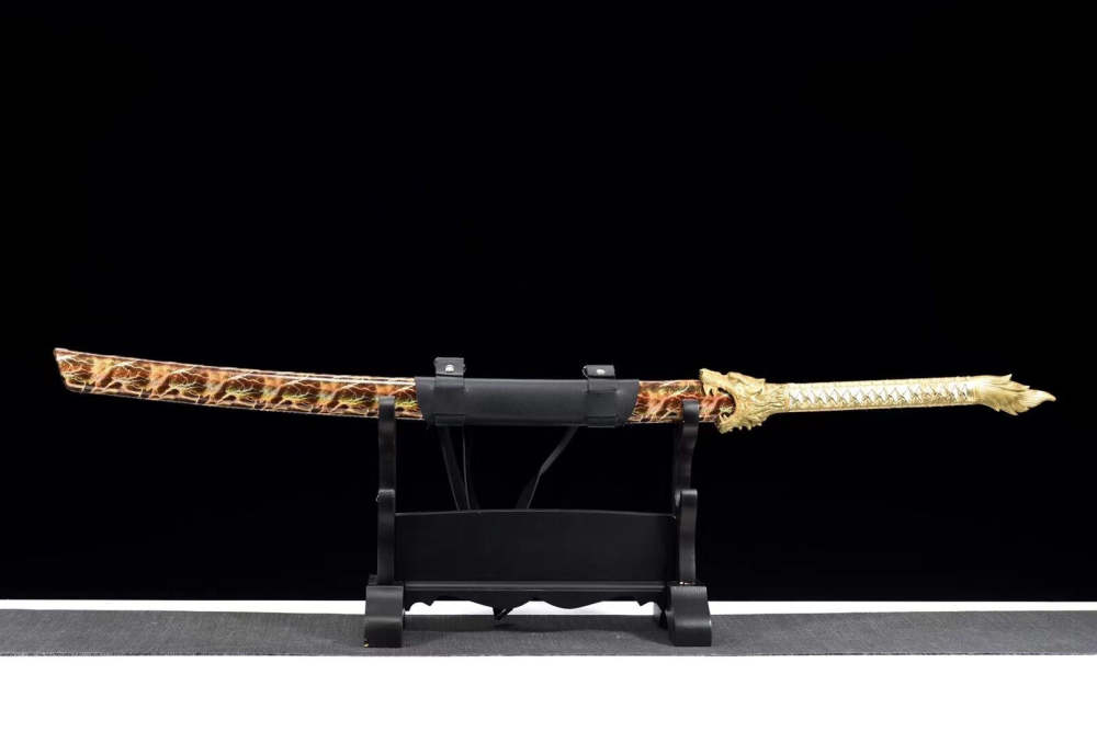 Golden Flame Wolf Sword,Handicrafts,Chinese Saber,Real Sword,Handmade Chinese Sword,High manganese steel,Longquan sword