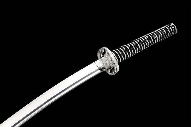 Silver Dragonfly Taich Katana,Japanese Samurai Sword,Real Handmade Taich Sword,High Manganese Steel Blade,Full Tang