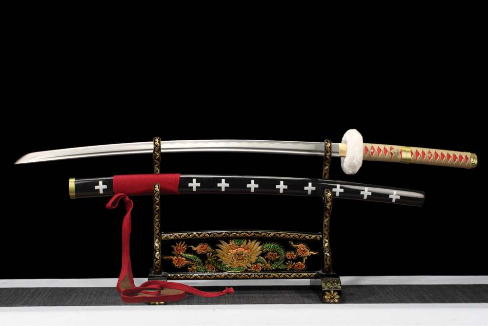 Handmade Anime Katana Sword One Piece Law Anime Cosplay Real Samurai Sword High Manganese Steel Full Tang