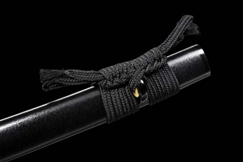 T10 Steel Clay Tempered With Hamon Handmade Black Katana Sword With Dragon Tsuba Real Japanese Samurai Sword Full Tang