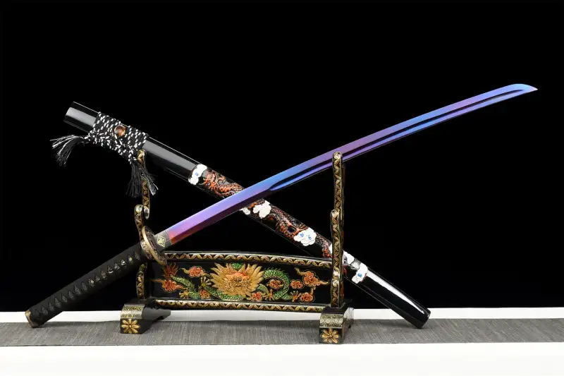 Cloud Dragon Katana,Handmade Japanese Samurai Sword,Real Katana Sword,High Manganese Steel Blade,Full Tang