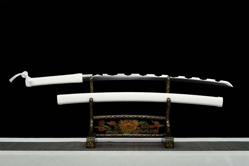 White Anime Sword,Handmade Japanese Samurai Sword,Real Replica Anime Katana,High-carbon steel