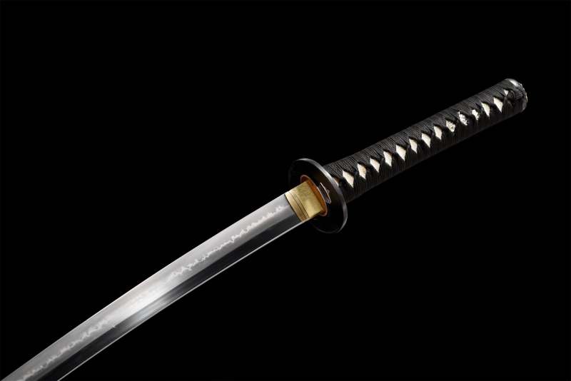 T10 High Carbon Steel  Clay Tempered With Hamon Handmade Brown Katana Sword Real Japanese Samurai Sword Full Tang