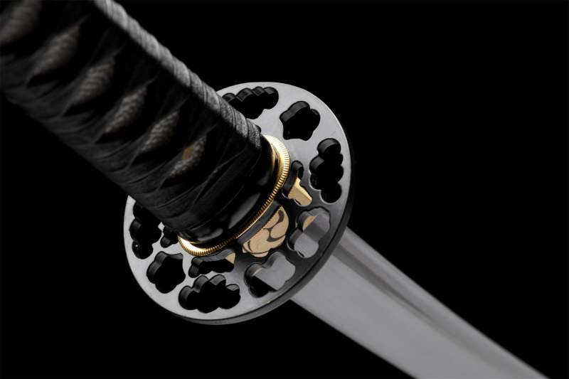 Black Blade Katana Sword,Fight With Heaven,Real Handmade Japanese Samurai Sword,High Performance Steel