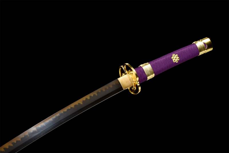 Purple Anime Sword,One Piece,Anime Cosplay,Japanese Samurai Sword,Real Handmade anime Katana,T10 High Carbon Steel Clay Tempered With Hamon,Full Tang