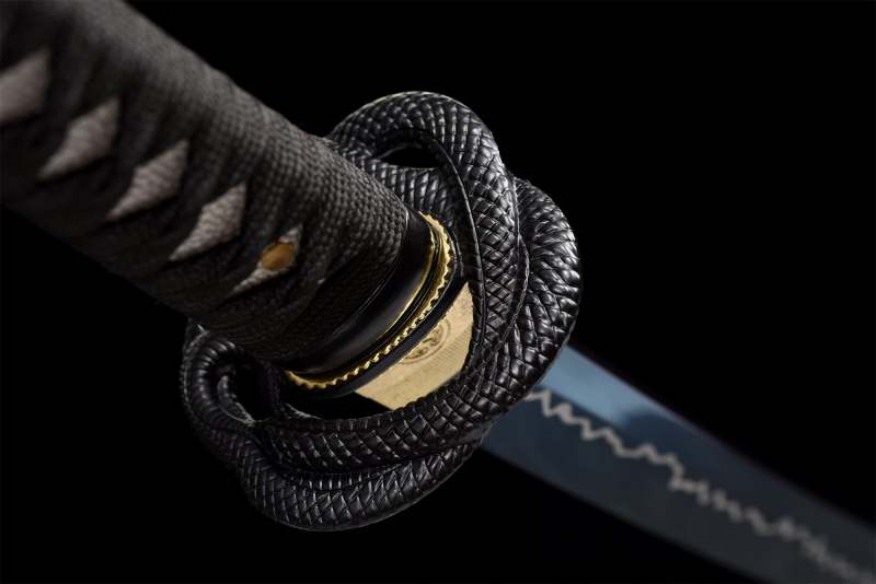 Handmade Katana Sword -Coral Snake Tsuba Real Japanese Samurai Sword High Manganese Steel Full Tang