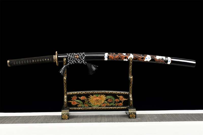 Cloud Dragon Katana,Handmade Japanese Samurai Sword,Real Katana Sword,High Manganese Steel Blade,Full Tang