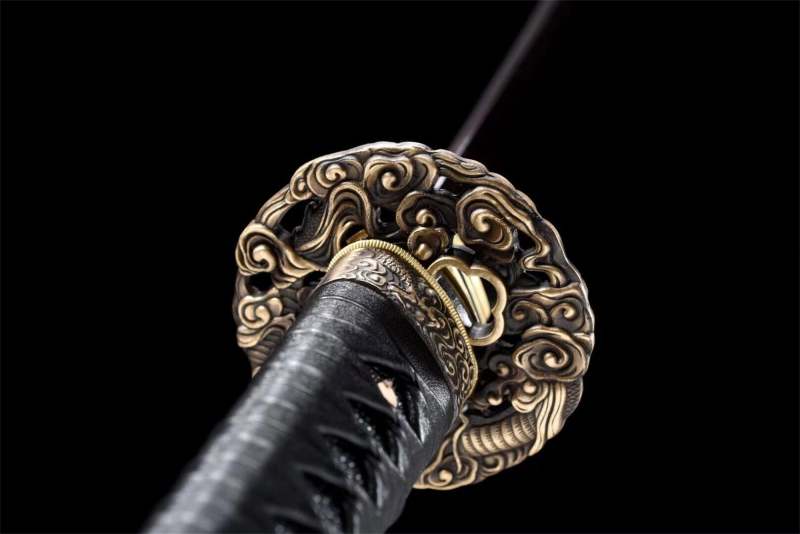 Handmade Katana Sword Sea Dragon Tsuba Real Japanese Samurai Sword Damascus Steel Full Tang