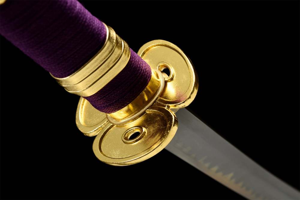 Purple Anime Sword,One Piece,Anime Cosplay,Japanese Samurai Sword,Real Handmade anime Katana,T10 High Carbon Steel Clay Tempered With Hamon,Full Tang