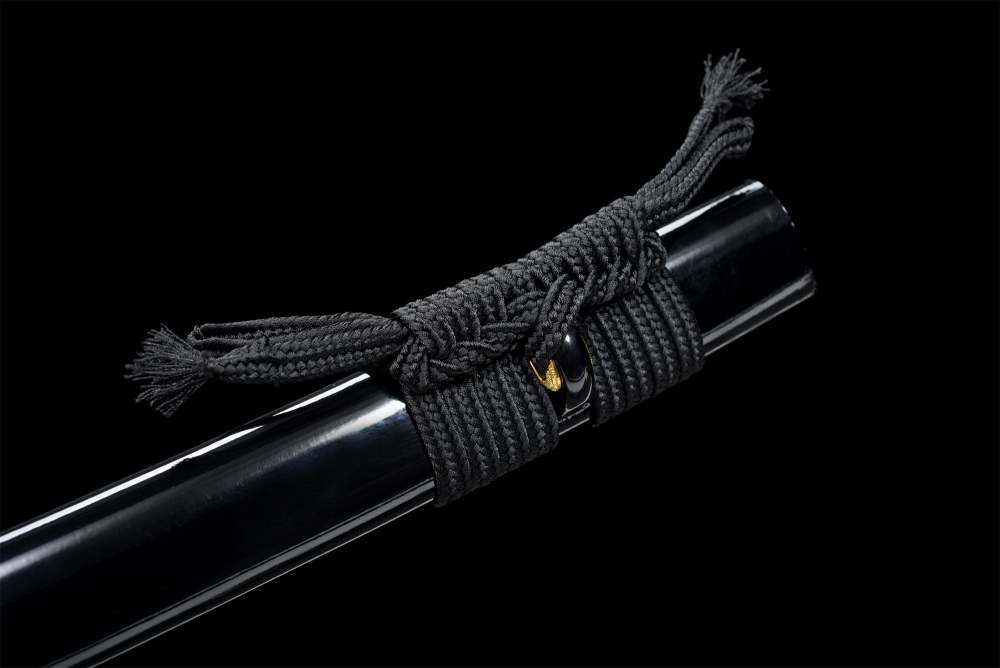 Blackwing Katana,Japanese Samurai Sword,Real Handmade Katana,1095 Steel,Clay tempered,Black blade