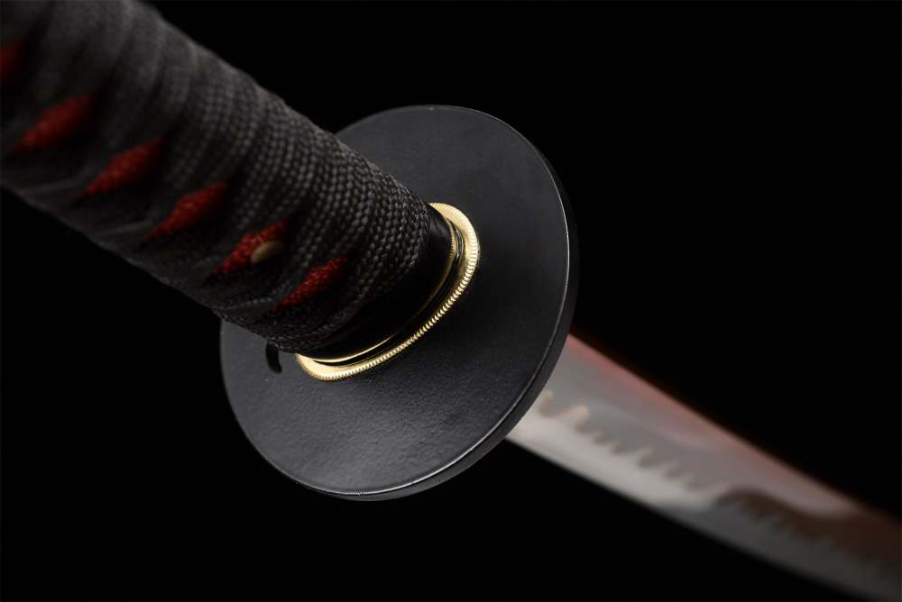 Handmade Pink Katana Sword -Black Iron Tsuba Real Japanese Samurai Sword High Manganese Steel Full Tang