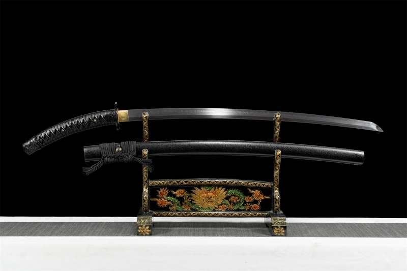 Rurouni Kenshin Katana Sword,Curved Handle Japanese Samurai Sword,Real Handmade Katana,Clay tempered t-10 steel with hamon