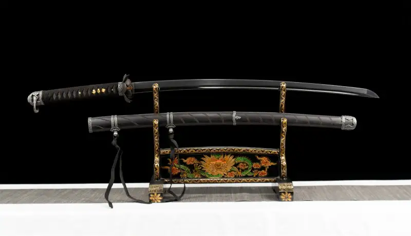 Black Blade Undead Cut Katana,Sekiro: Shadows Die Twice,Japanese Samurai Sword,Real Handmade Katana sword,High manganese steel,Full Tang