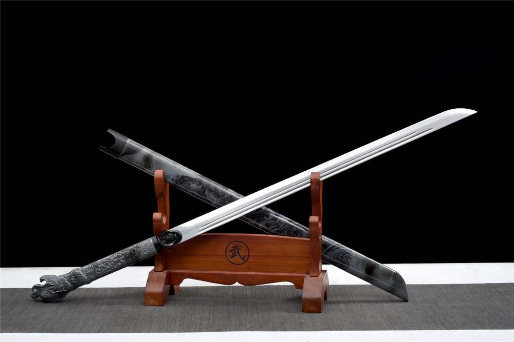 Black Dragon Slash,Handicraft,Dragon Head Tang-Horizontal Sword,Real Tang Sword,Handmade Chinese Sword,Longquan sword