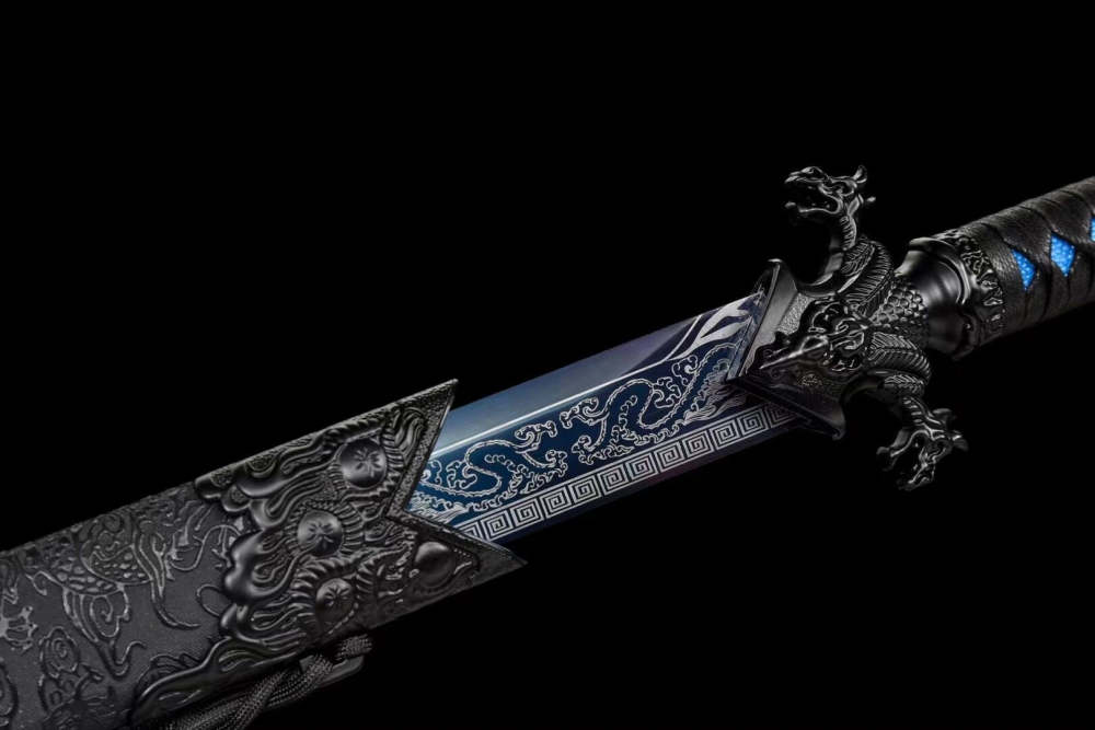 Demon Dragon Chinse Sword,Tang-Horizontal knife, High manganese steel, Longquan sword