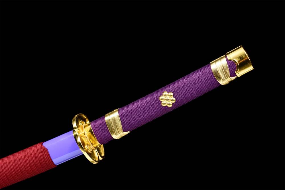 Purple Anime Sword,One Piece,Anime Cosplay,Japanese Samurai Sword,Real Handmade anime Katana,T10 High Carbon Steel Clay Tempered With Hamon,Full Tang
