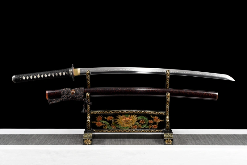 T10 High Carbon Steel  Clay Tempered With Hamon Handmade Brown Katana Sword Real Japanese Samurai Sword Full Tang