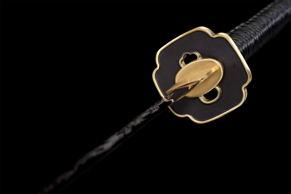 Handmade Manganese Steel Katana – Full Tang, Japanese Samurai Sword | Custom Engraving | Free Shipping-紫龙