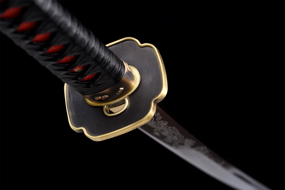 Handmade Manganese Steel Katana – Full Tang, Japanese Samurai Sword | Custom Engraving | Free Shipping-紫龙