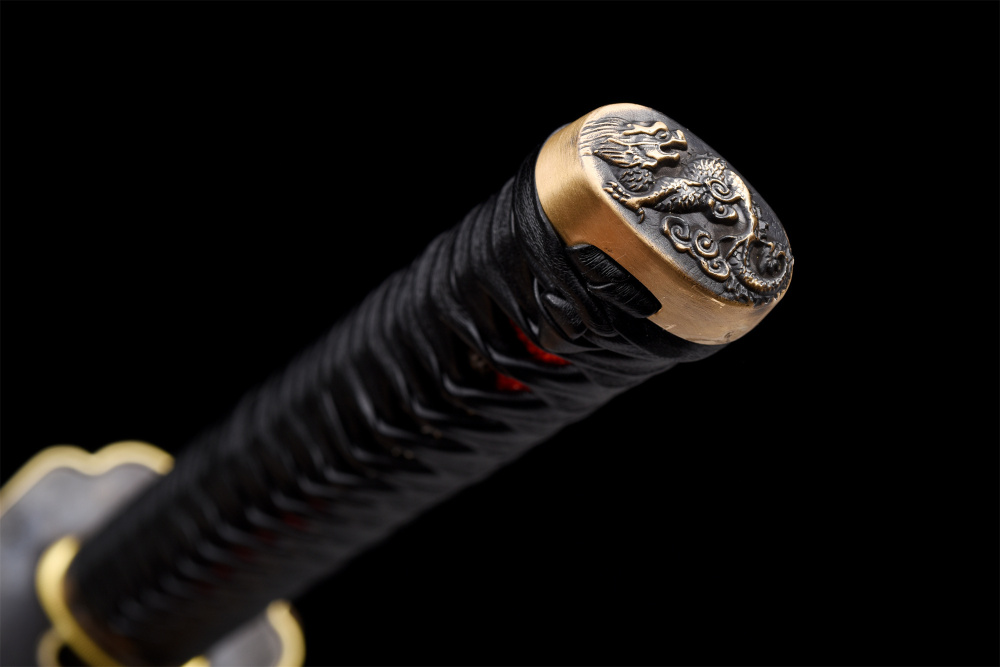 Handmade Manganese Steel Katana – Full Tang, Japanese Samurai Sword | Custom Engraving | Free Shipping-紫龙