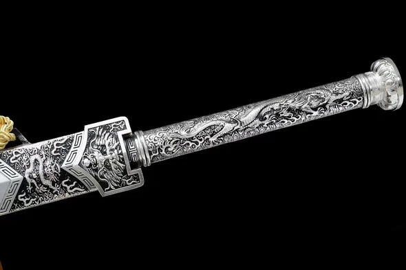 Dragon Soul War Sword,Baked Blue Series,High manganese steel,Longquan sword