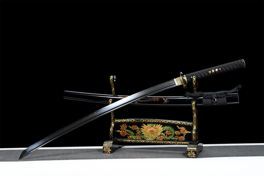Blackwing Katana,Japanese Samurai Sword,Real Handmade Katana,T10 High Carbon Steel Clay Tempered With Hamon