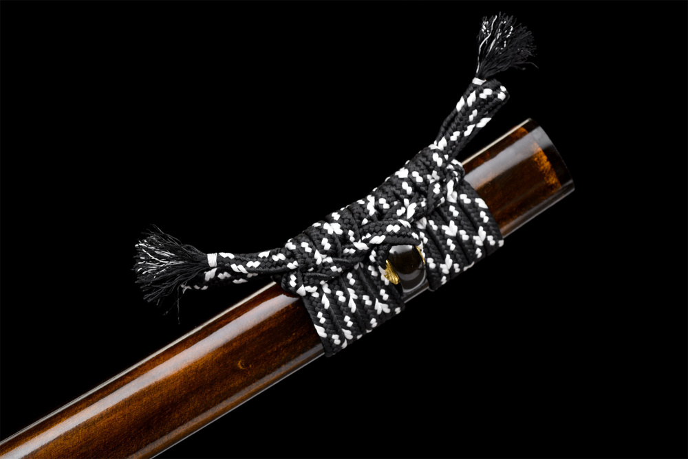 Hand-Forged High Manganese Steel Katana Sword - Japanese Samurai Blade with Water Wave Tsuba, Full Tang