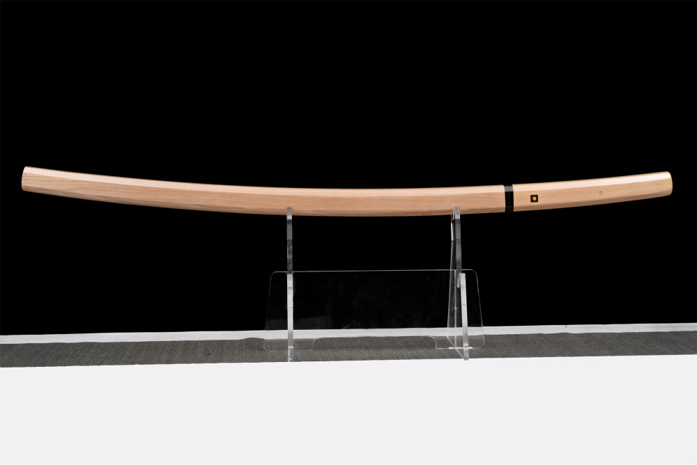 Authentic Japanese Shirasaya Katana Sword - Hand Forged Folded Steel Samurai Blade with Clay-Tempered Hamon Pattern