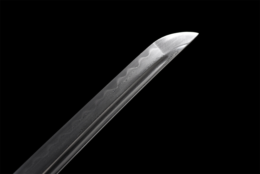 Authentic Japanese Shirasaya Katana Sword - Hand Forged Folded Steel Samurai Blade with Clay-Tempered Hamon Pattern