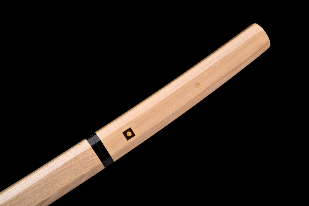 Authentic Japanese Shirasaya Katana Sword - Hand Forged Folded Steel Samurai Blade with Clay-Tempered Hamon Pattern