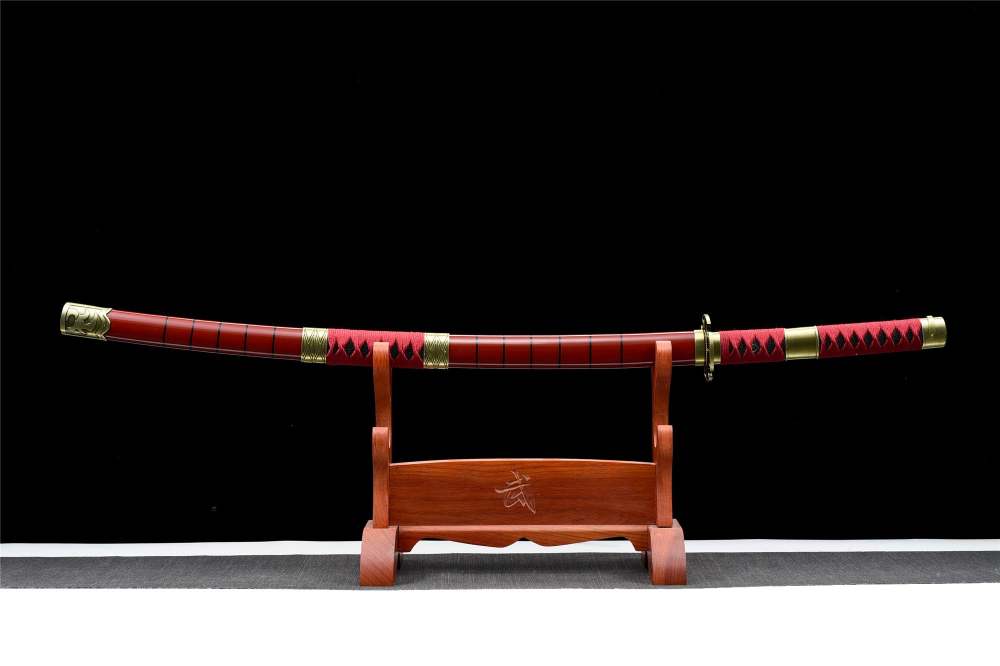 Anime Katana Sword Set,One Piece Roronoa Zoro,Real Handmade Japanese Samurai Sword