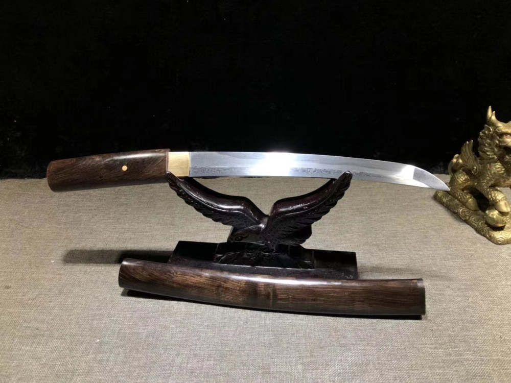 Ebony Katana Set, Katana, Wakizashi, and Tanto Sword,Japanese Samurai Sword,Real Katana,Handmade sword, Folded patterned steel