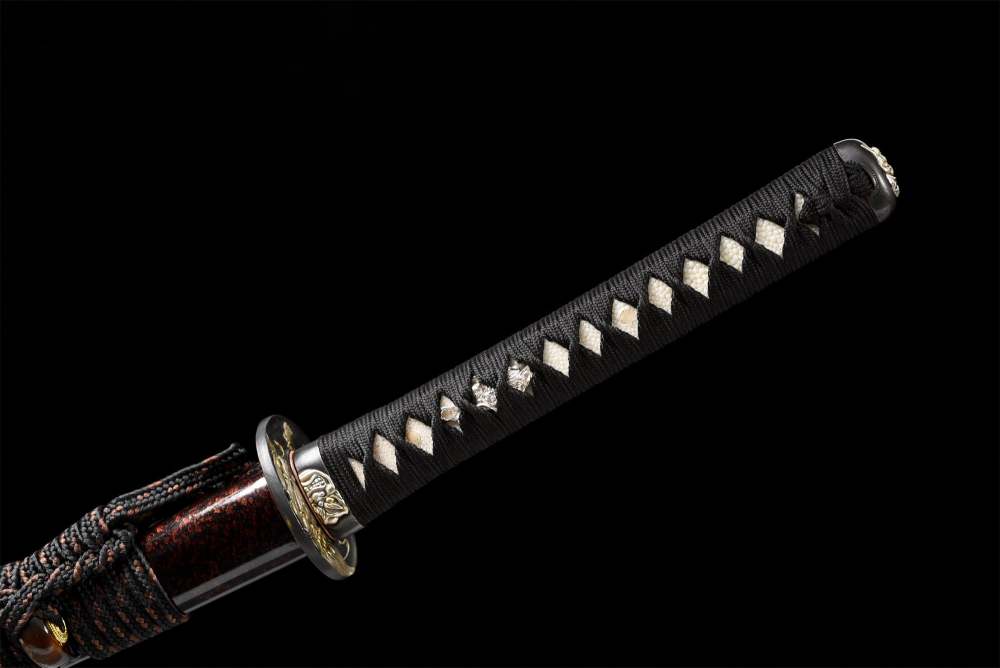 T10 High Carbon Steel  Clay Tempered With Hamon Handmade Brown Katana Sword Real Japanese Samurai Sword Full Tang