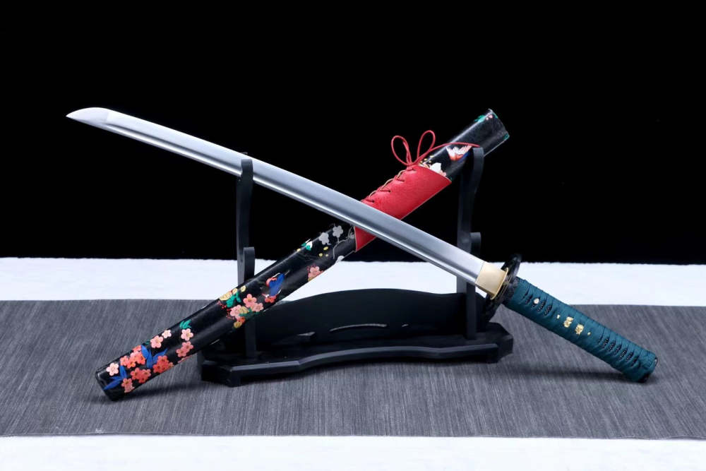 Flowers Katana Set,Katana and Tanto,Japanese Samurai Sword,Real Katana,Handmade sword,High manganese steel