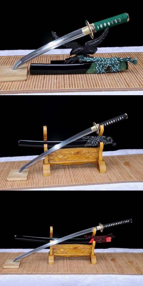 Dragonfly Katana Set, Katana, Wakizashi, and Tanto Sword,Japanese Samurai Sword,Real Katana,Handmade sword, Folded patterned steel