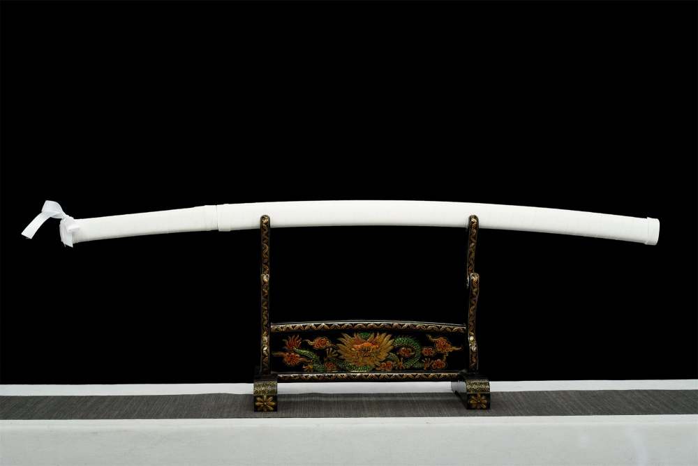 White Anime Sword,Handmade Japanese Samurai Sword,Real Replica Anime Katana,High-carbon steel