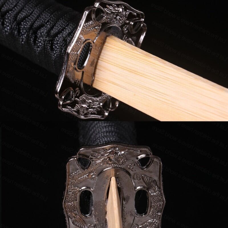 Black Dragon Katana,Wooden Katana,Japanese Samurai Sword,Handmade Wooden Sword,Bamboo Blade