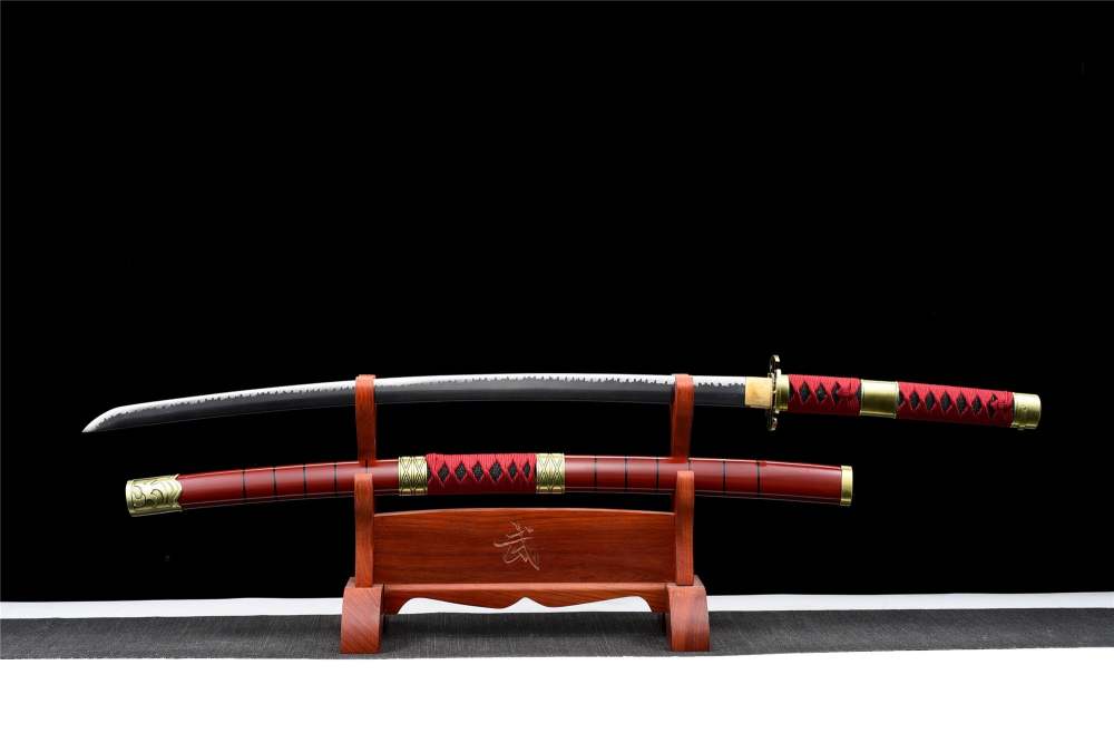 Anime Katana Sword Set,One Piece Roronoa Zoro,Real Handmade Japanese Samurai Sword