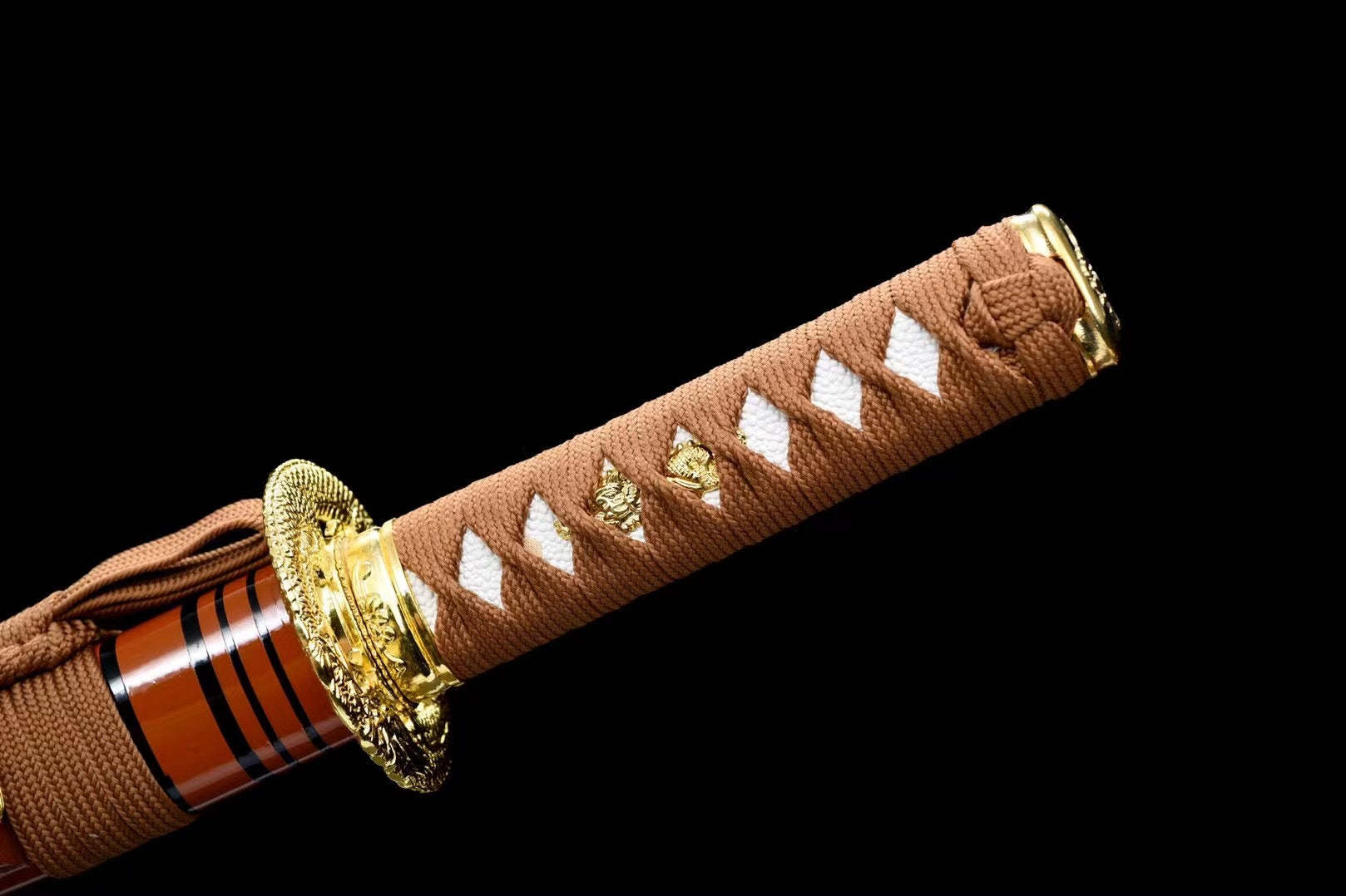 Orange Wooden Tanto Sword,Japanese Samurai Wooden Sword,Handmade wooden sword