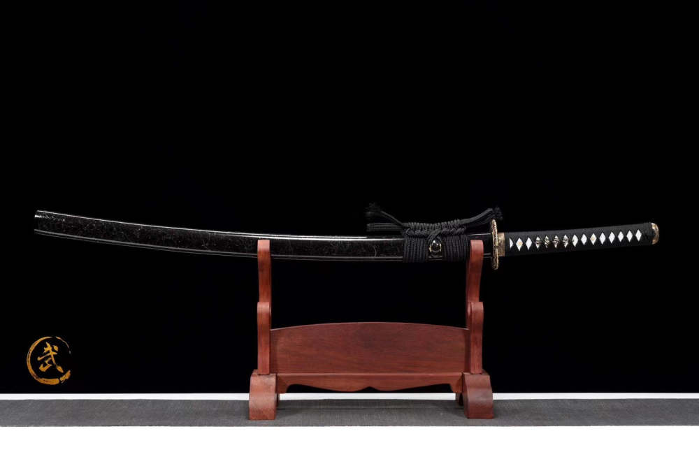 T10 High Carbon Steel Clay Tempered With Hamon Light Blue Katana Sword,Real Handmade Japanese Samurai Sword Full Tang